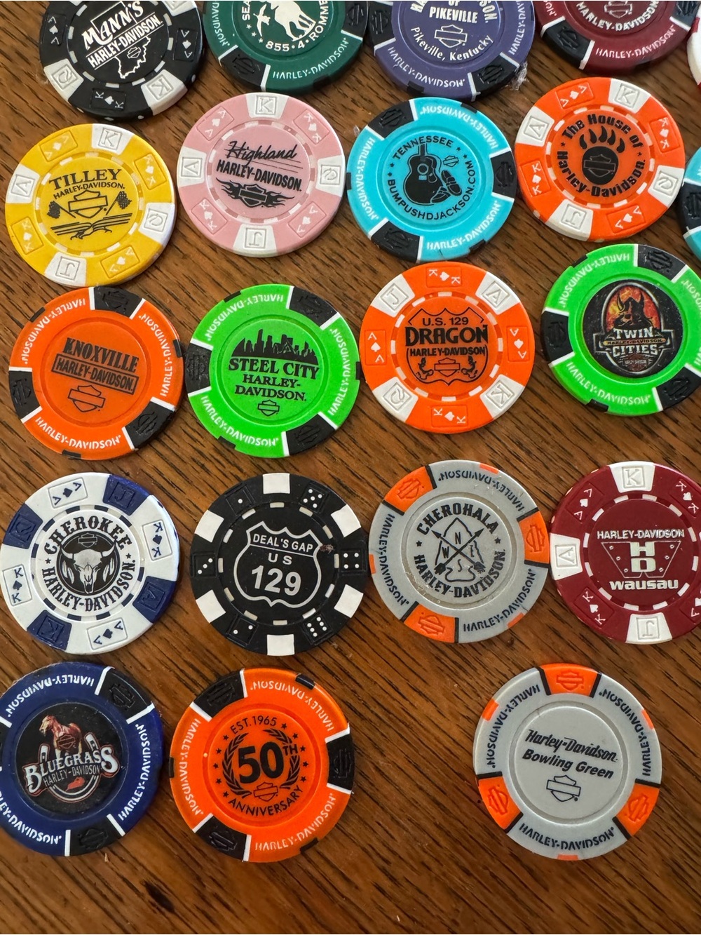 45 Harley-Davidson Poker Chips
Many States Many Locations - Picture 3 of 5